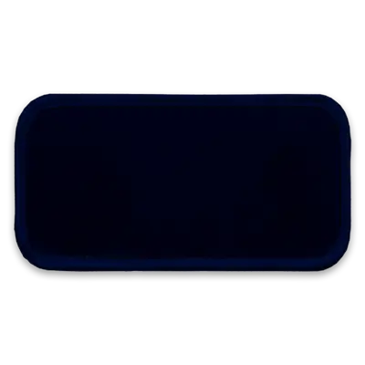 Pack of 25 - 3.625" x 1.625" - Blank Rectangle Patch - Dark Navy Fabric with Merrow Midnight Border - Industrial Backing