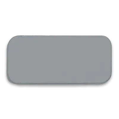 Pack of 25 - 3.625" x 1.625" - Blank Rectangle Patch - Silver Fabric with Embroidered Silver Border - Industrial Backing