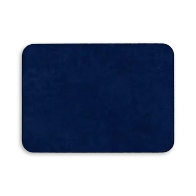 Pack of 25 - 3.5" x 2.5" - Blank Rectangle Patch - Faux Suede Cobalt Blue - Heat Applied Backing