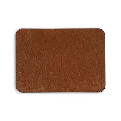 Pack of 25 - 3.5" x 2.5" - Blank Rectangle Patch - Genuine Leather Caramel - Heat Applied Backing