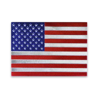 Pack of 25 - 3.5" x 2" - Official United States Flag Patch - Flexstyle® Metallic Textured- Heat Applied Backing