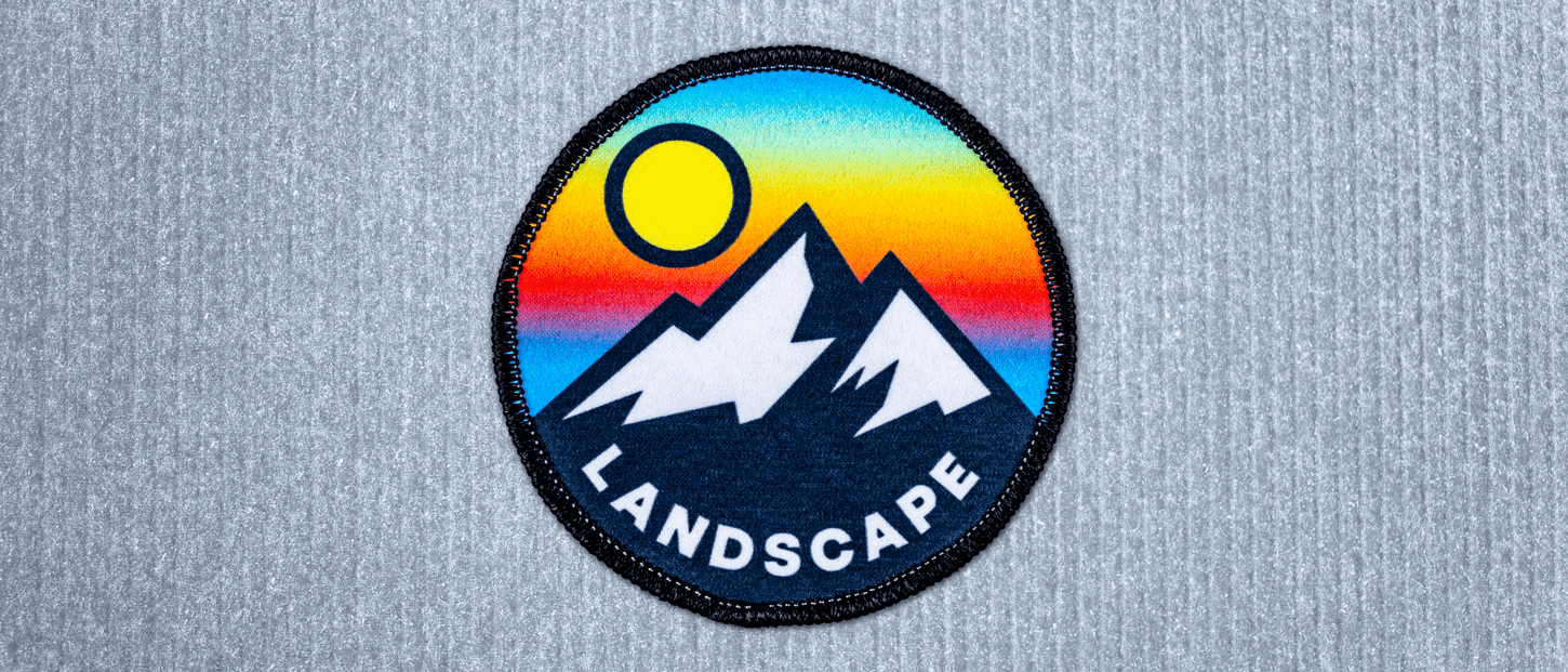 Sublimated Faux Suede mountain landscape patch