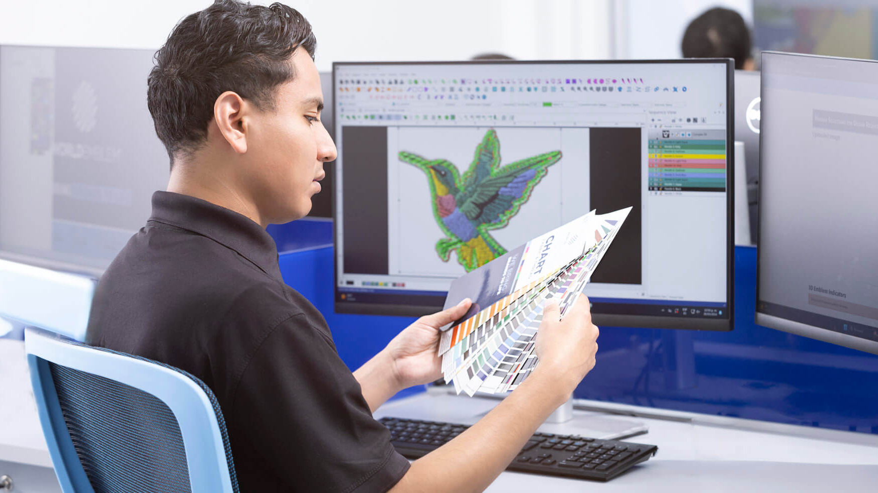 Graphic Designer Working at Their Desk