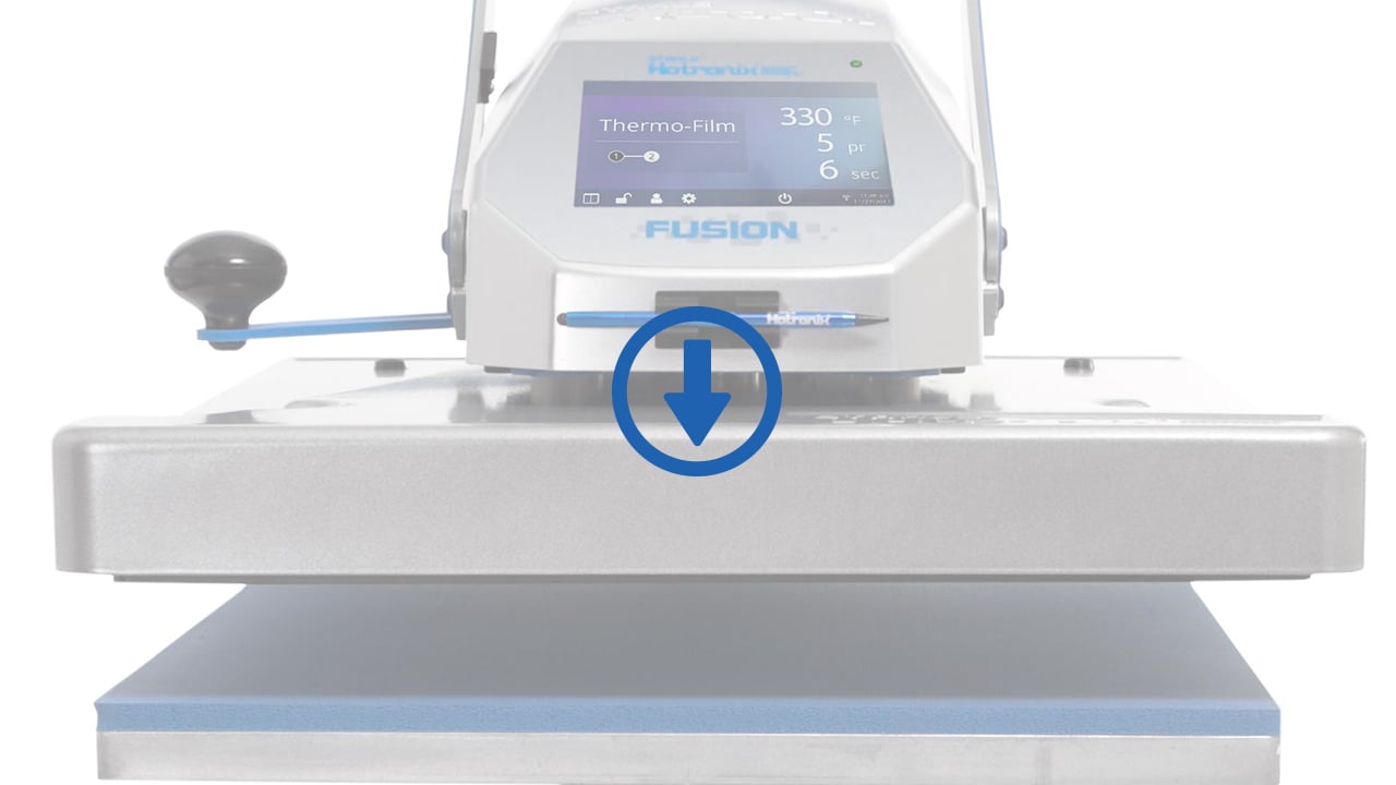 Hotronix Fusion IQ Heat Press with download arrow