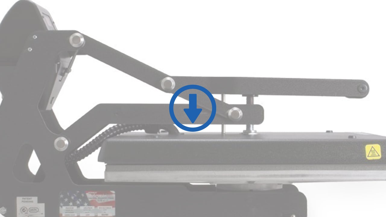 Hotronix Maxx Digitial Clam Heat Press with download arrow