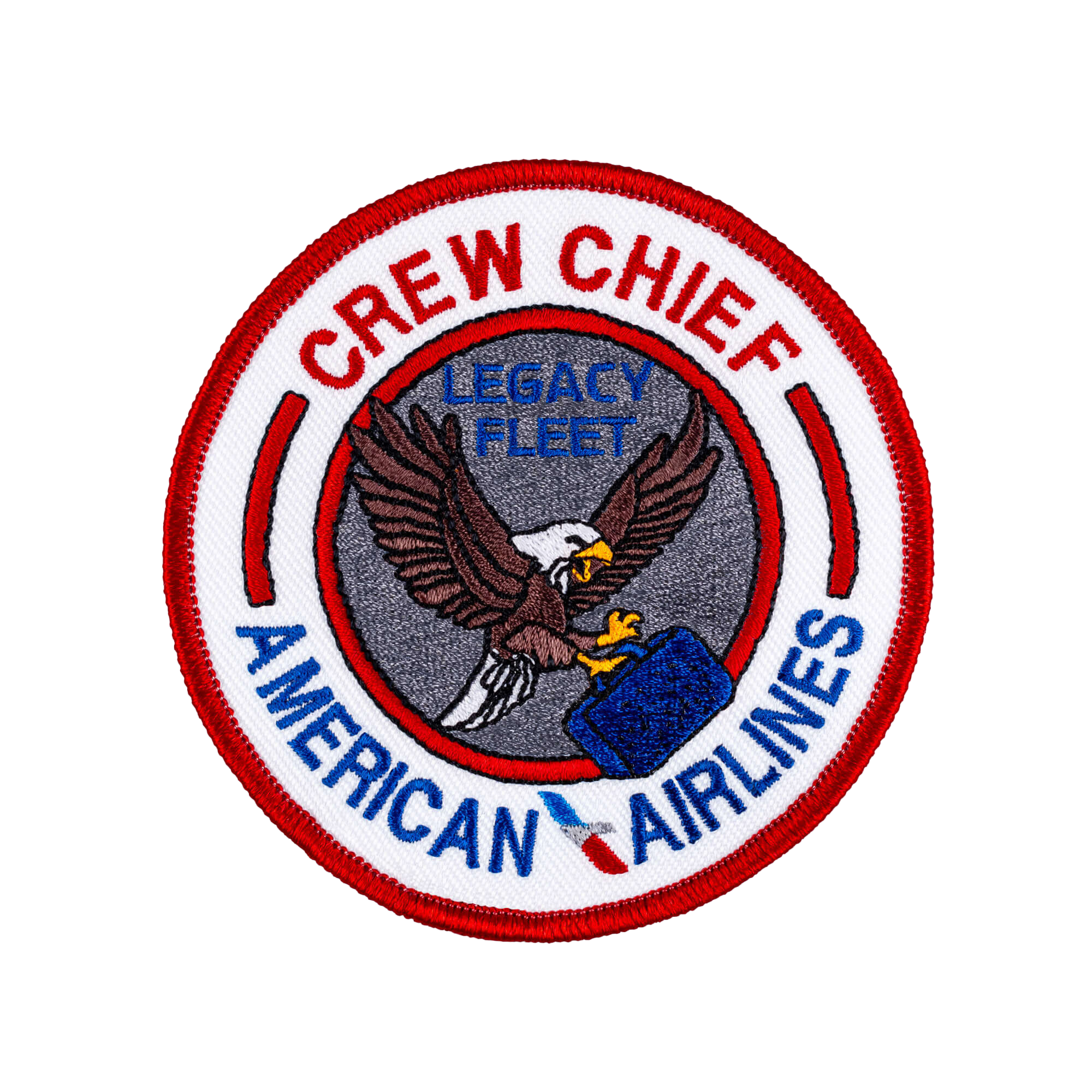 Embroidered, circular, Crew Chief American Airlines with Eagle patch