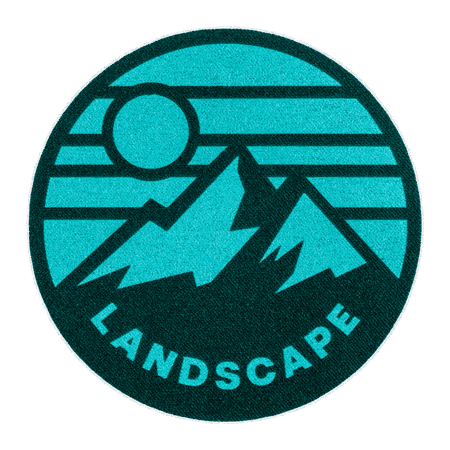 Faux Turquoise Suede mountain landscape patch