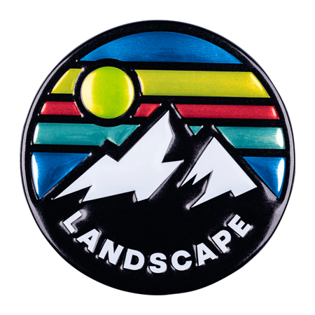 FlexStyle Flat Metallic mountain landscape emblem
