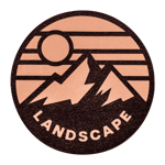 Natural Genuine Leather mountain landscape patch