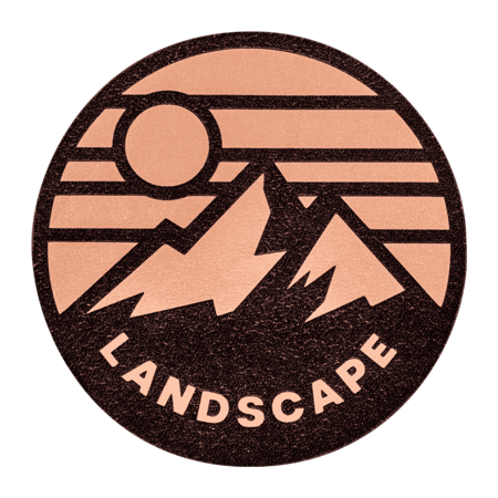 Natural Genuine Leather mountain landscape patch