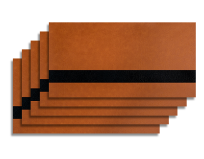 24" x 12" - Laserable Sheets - Faux Leather Chestnut/Black Fabric - Heat Applied Backing